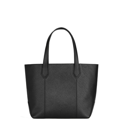 Montblanc borsa tote bag sartorial nero in pelle con design strutturato e doppi manici superiori
