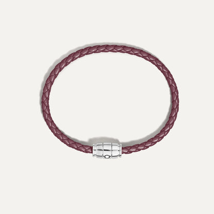Bracciale Montblanc in pelle meisterstück cassis burgundy con chiusura a barile in acciaio misura M