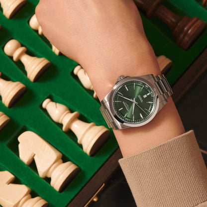 Longines orologio Conquest 2023 41mm verde acciaio automatico L3.830.4.02.6