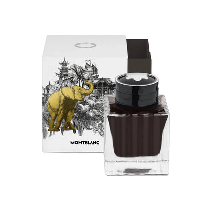 Boccetta dinchiostro montblanc meisterstück 50 ml marrone con tappo nero per scrittura around the world