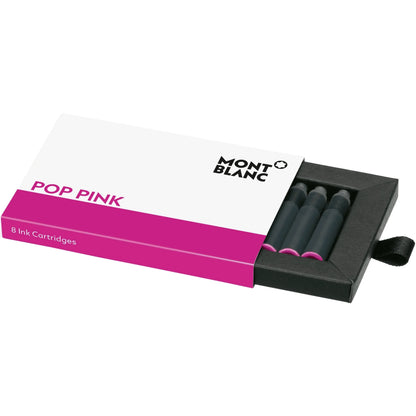Montblanc inchiostro in cartucce 8 pezzi pop pink rosa shocking in confezione nera elegante