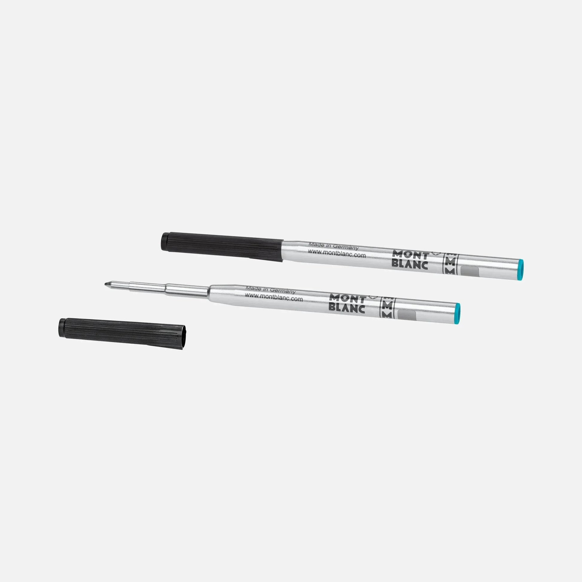 Montblanc refill per penna a sfera con inchiostro barbados blue blu caraibi e cappucci turchesi in casa