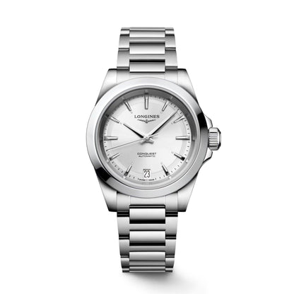 Longines orologio Conquest 2023 34mm argento automatico acciaio L3.430.4.72.6