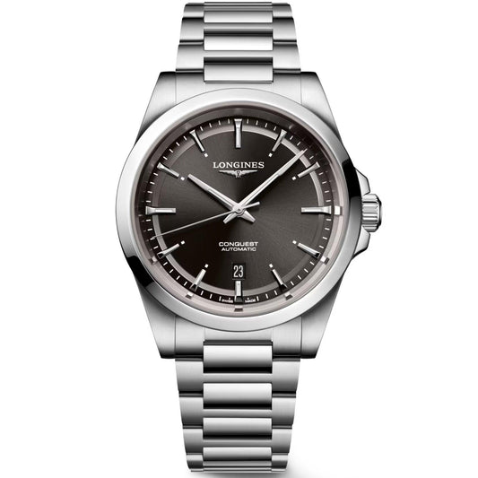 Longines orologio Conquest 2023 41mm nero acciaio automatico L3.830.4.52.6