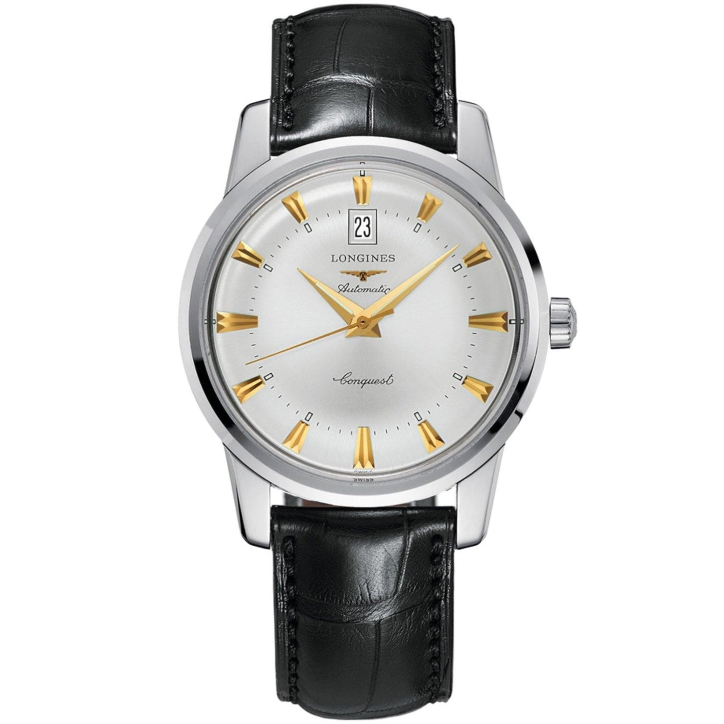 Longines orologio Conquest Heritage 40mm argento automatico acciaio L1.645.4.75.4
