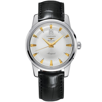 Longines orologio Conquest Heritage 40mm argento automatico acciaio L1.645.4.75.4