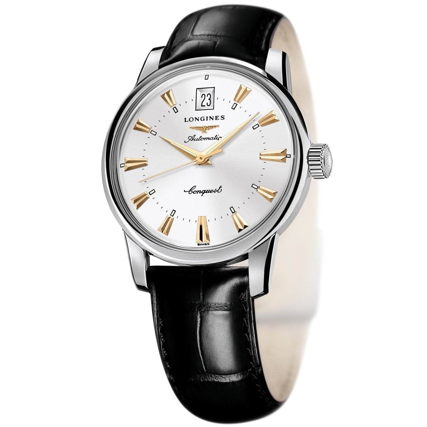 Longines orologio Conquest Heritage 40mm argento automatico acciaio L1.645.4.75.4