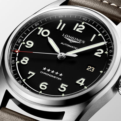 Longines orologio Longines Spirit 40mm nero automatico acciaio L3.810.4.53.0