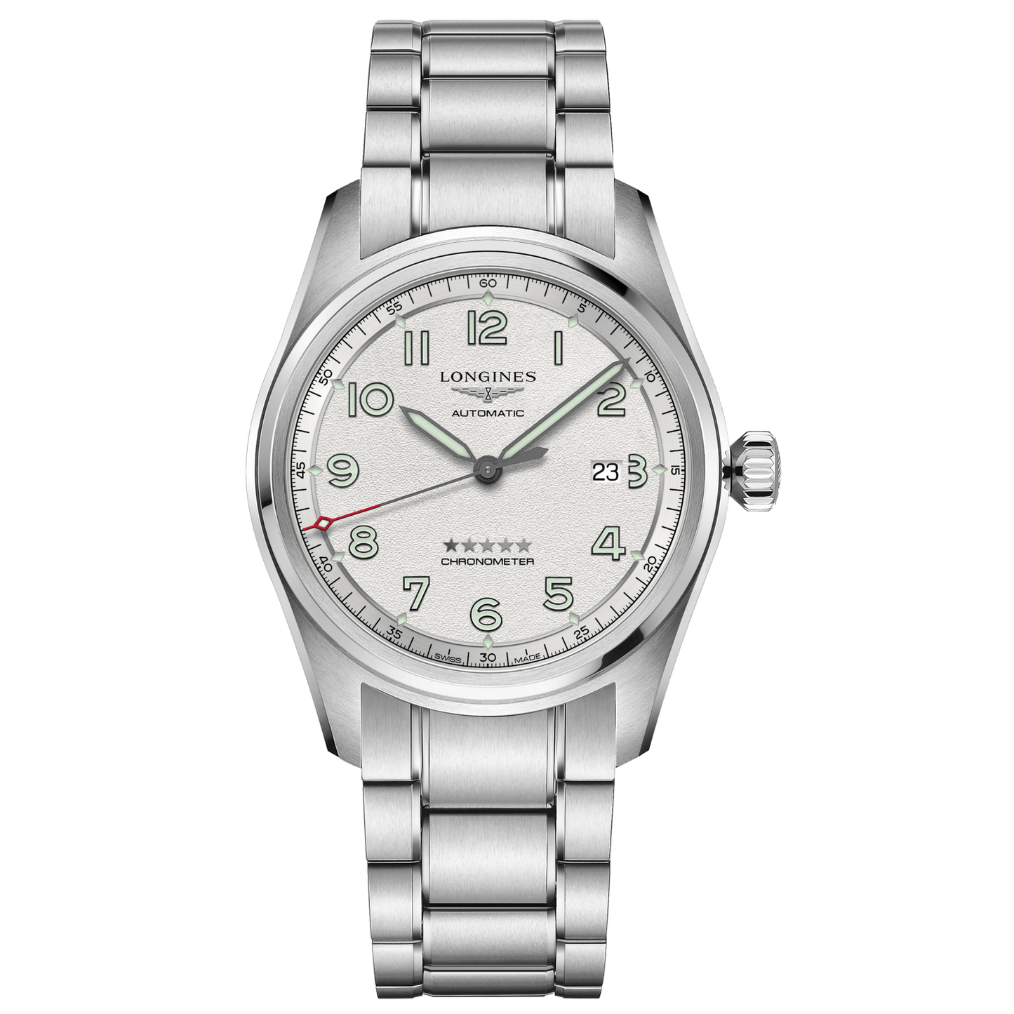 Longines orologio Longines Spirit 42mm argento automatico acciaio L3.811.4.73.6