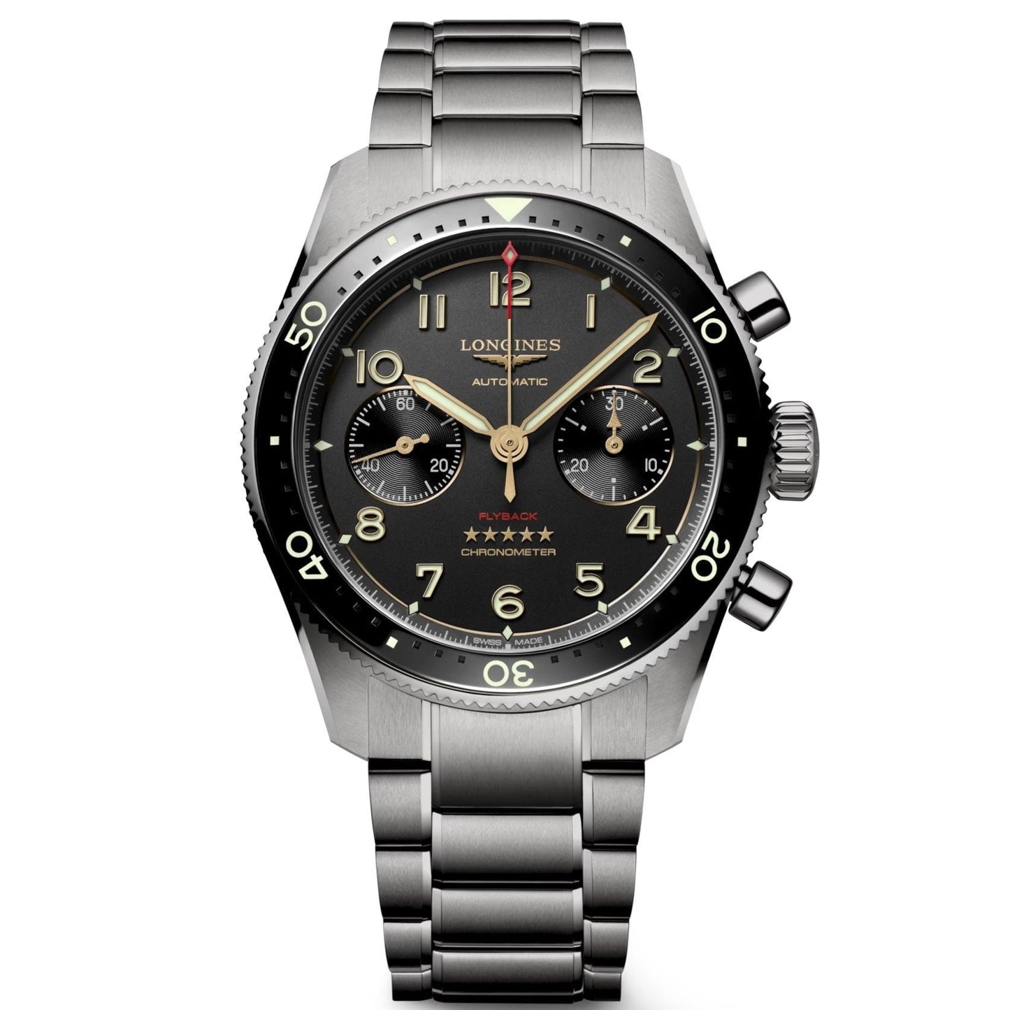 Longines orologio Spirit Flyback 42mm antracite automatico titanio L3.821.1.53.6