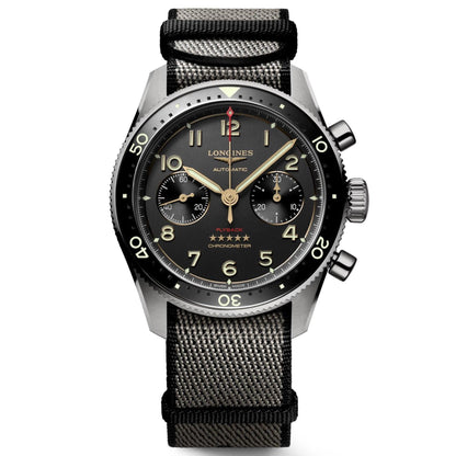 Longines orologio Spirit Flyback Titanium 42mm antracite automatico titanio L3.821.1.53.2