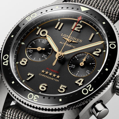 Longines orologio Spirit Flyback Titanium 42mm antracite automatico titanio L3.821.1.53.2
