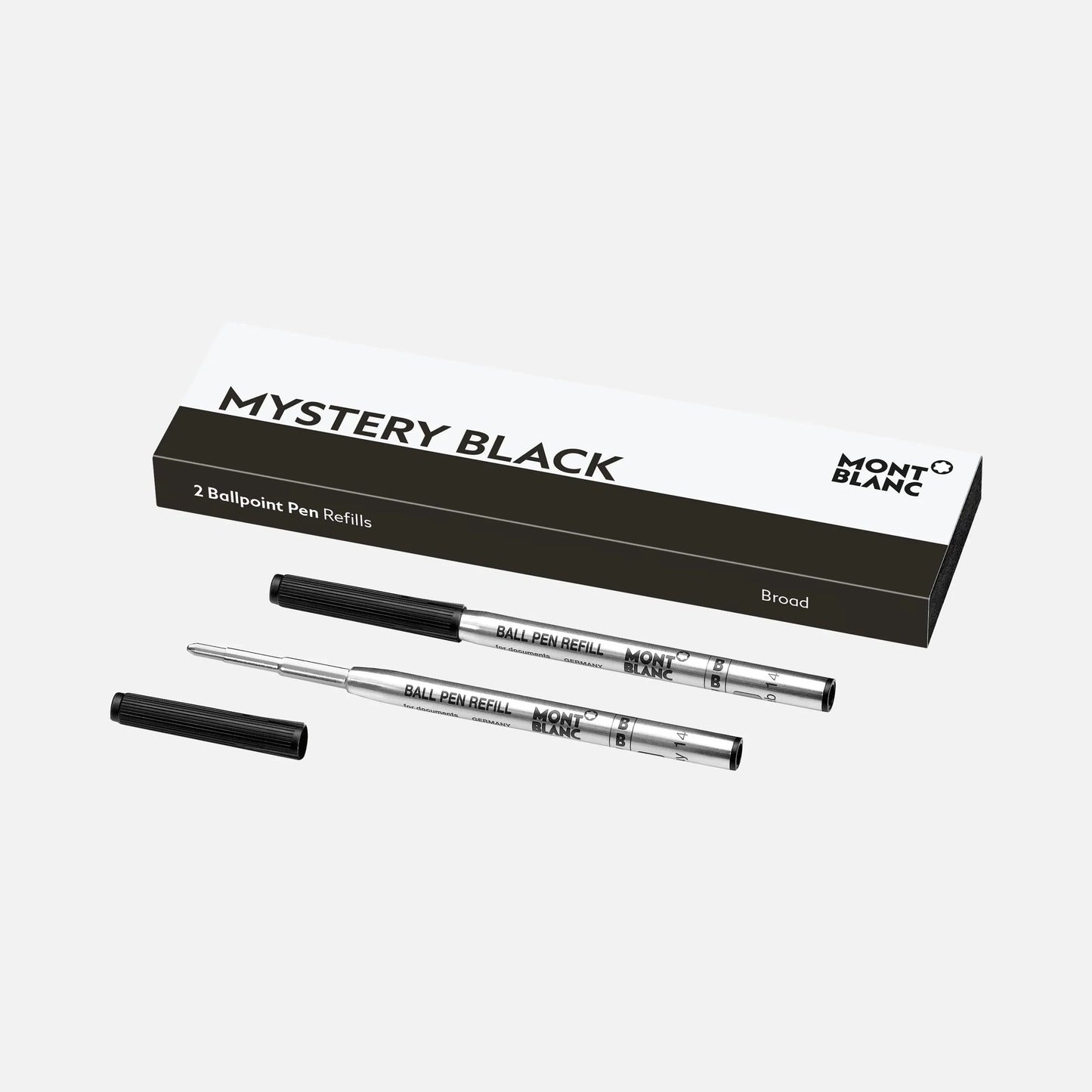 Montblanc 2 refill per penna a sfera punta B broad Mystery Black nero 128212