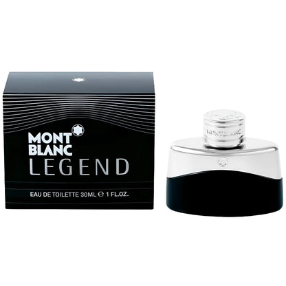 Montblanc legend eau de toilette 30ml in bottiglia elegante nero e argento con nota fruttate e confezione coordinata