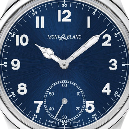 Montblanc orologio 1858 Manual Small Second 44mm blu carica manuale acciaio 113702