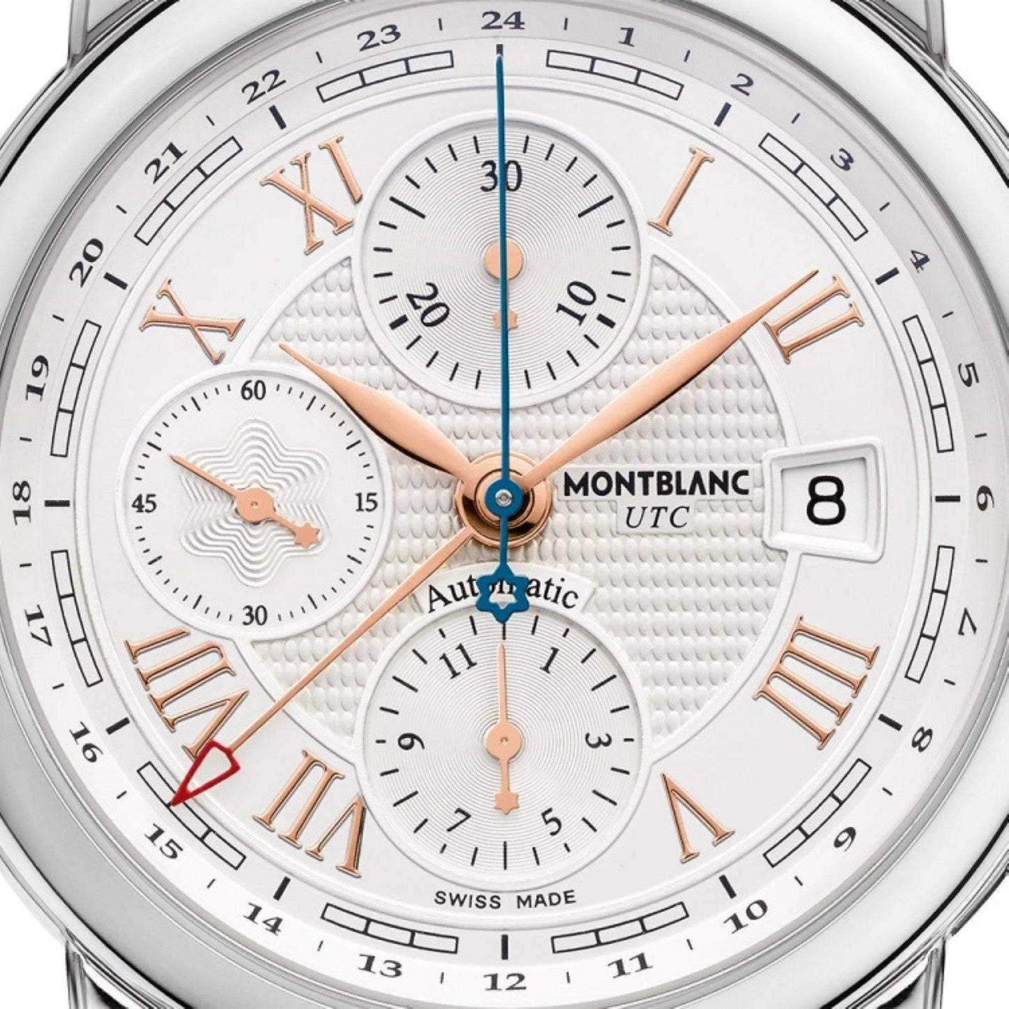 Montblanc orologio Star Roman Chronograph UTC Carpe Diem special edition 42mm argento automatico acciaio 113880