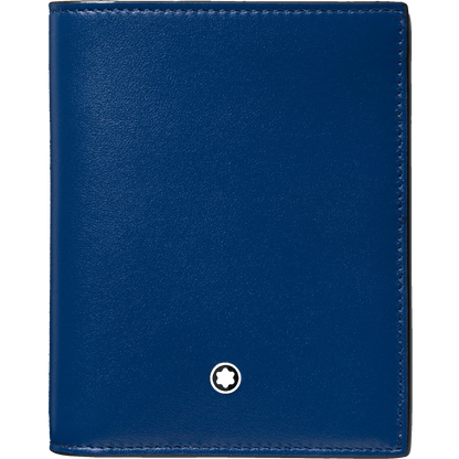 Montblanc portafoglio compatto 6 scomparti Meisterstück nero/blu 129678