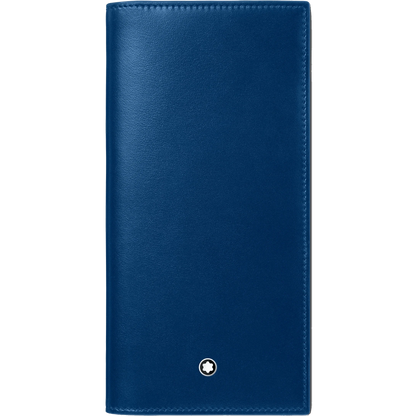 Montblanc portafoglio lungo 15 scomparti Meisterstück nero/blu 129681