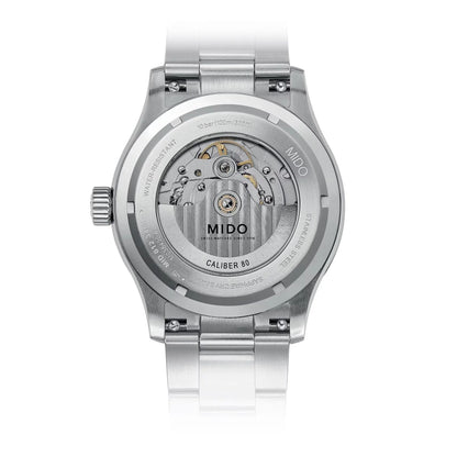 Mido multifort m freeze 42mm turchese automatico acciaio con finitura satinata verticale e movimento côtes de genève