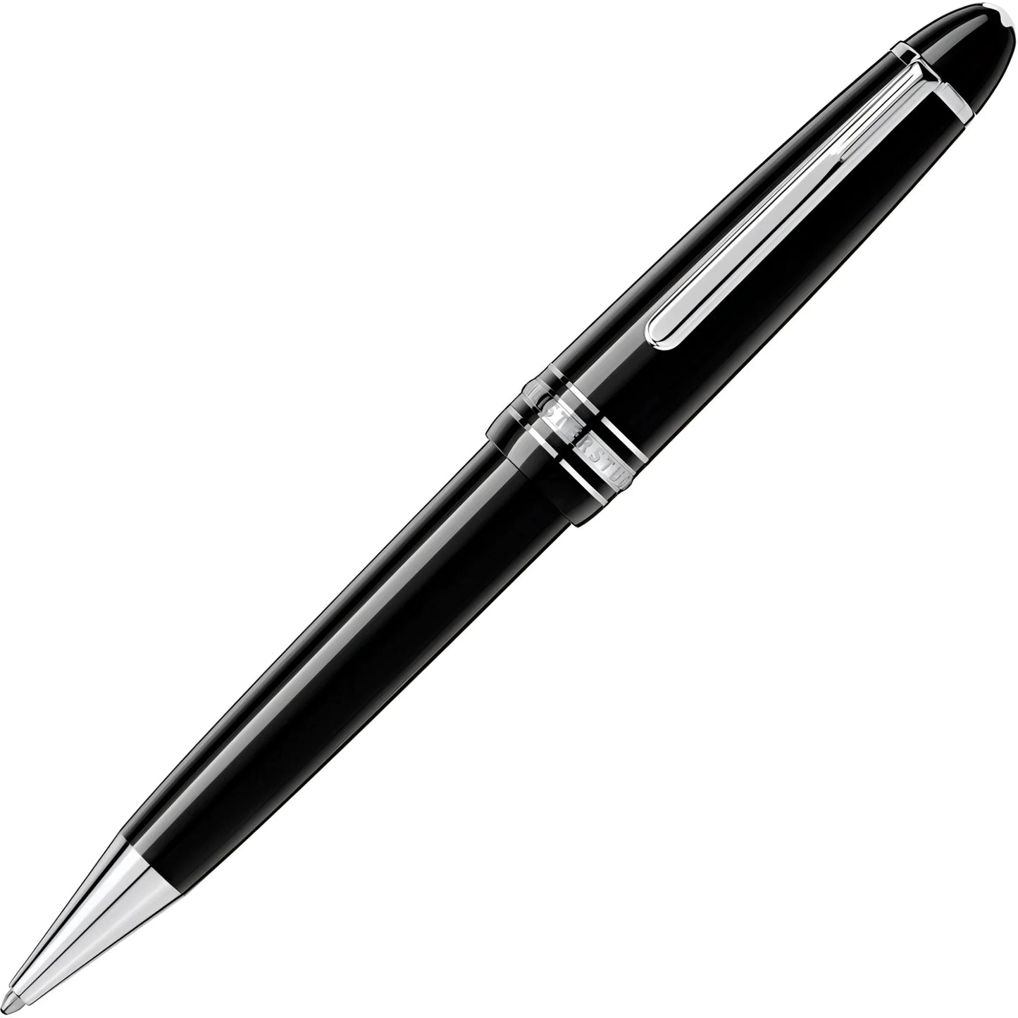 Montblanc penna a sfera meisterstück platinum legrand 132450 nera con finiture in argento e finitura lucida