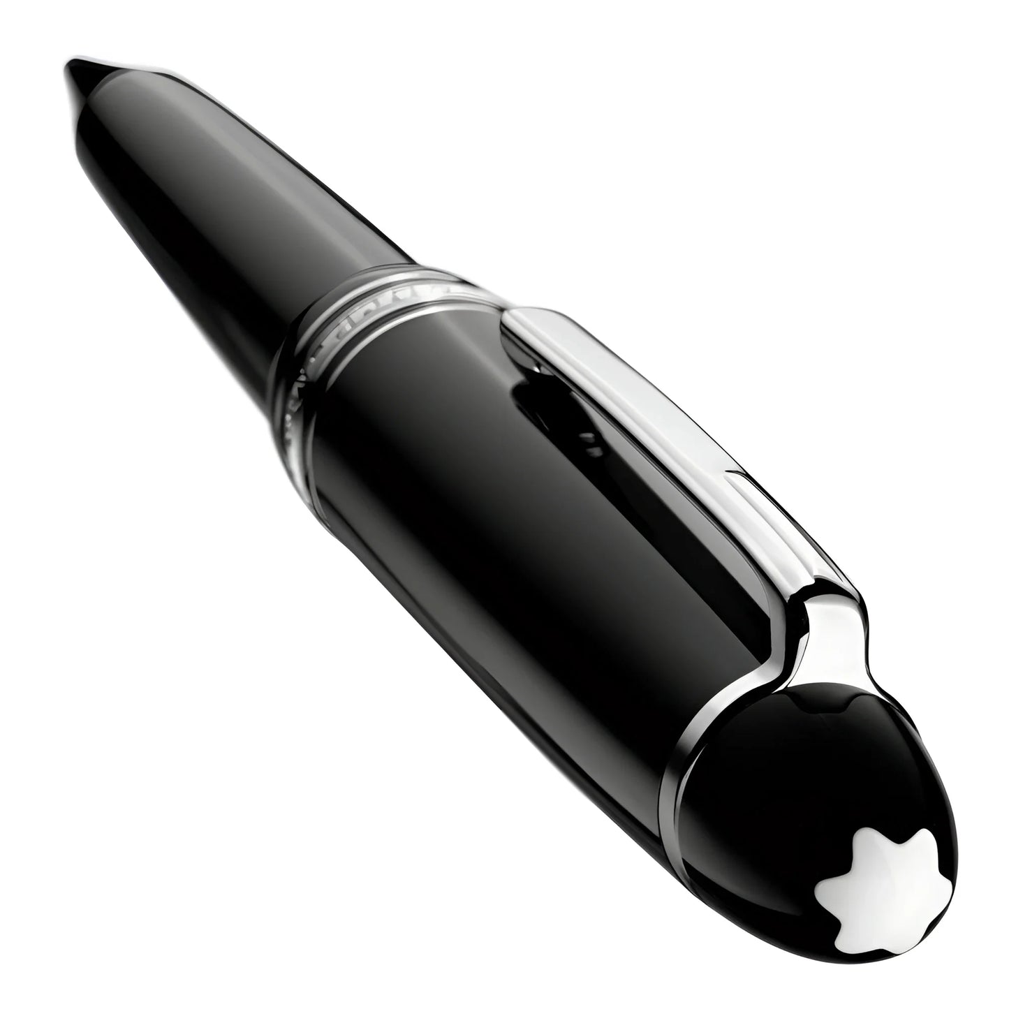 Montblanc penna a sfera meisterstück platinum legrand 132450 con finitura lucida nera e dettagli in argento