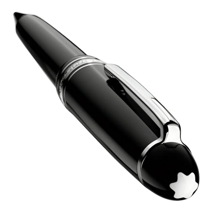 Montblanc penna a sfera meisterstück platinum legrand 132450 con finitura lucida nera e dettagli in argento