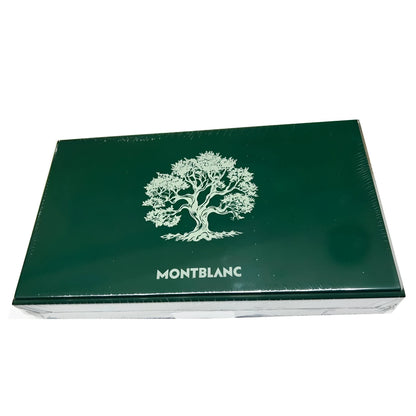 Scatola montblanc verde scuro con emblema albero bianco per penna roller masters of art omaggio a renoir