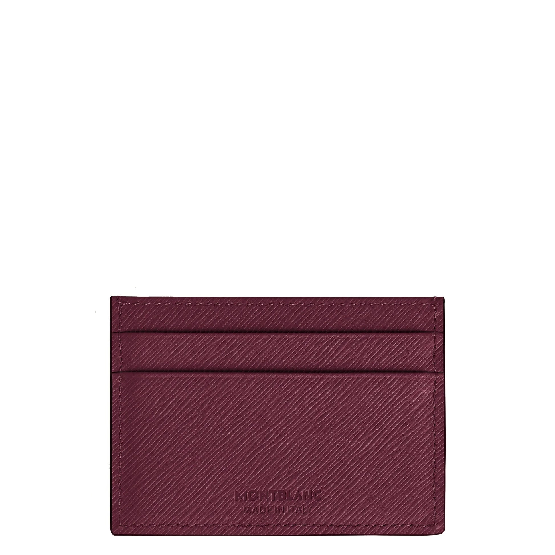 Montblanc porta carte 5 scomparti in pregiata pelle stampa saffiano bordeaux con logo inciso sartorial cassis