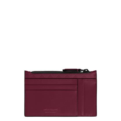 Montblanc porta carte extreme 3.0 in pelle bordeaux con cerniera nera e logo in rilievo