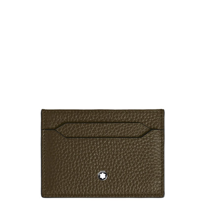 Montblanc porta carte vitello premium kaki verde oliva con stella argento aggiunge eleganza e funzionalità