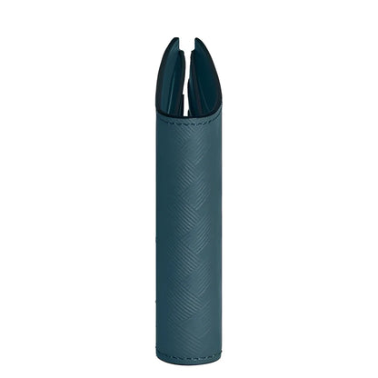 Porta monete montblanc portafoglio extreme in pelle blu avio con motivo a spina di pesce e cuciture rinforzate