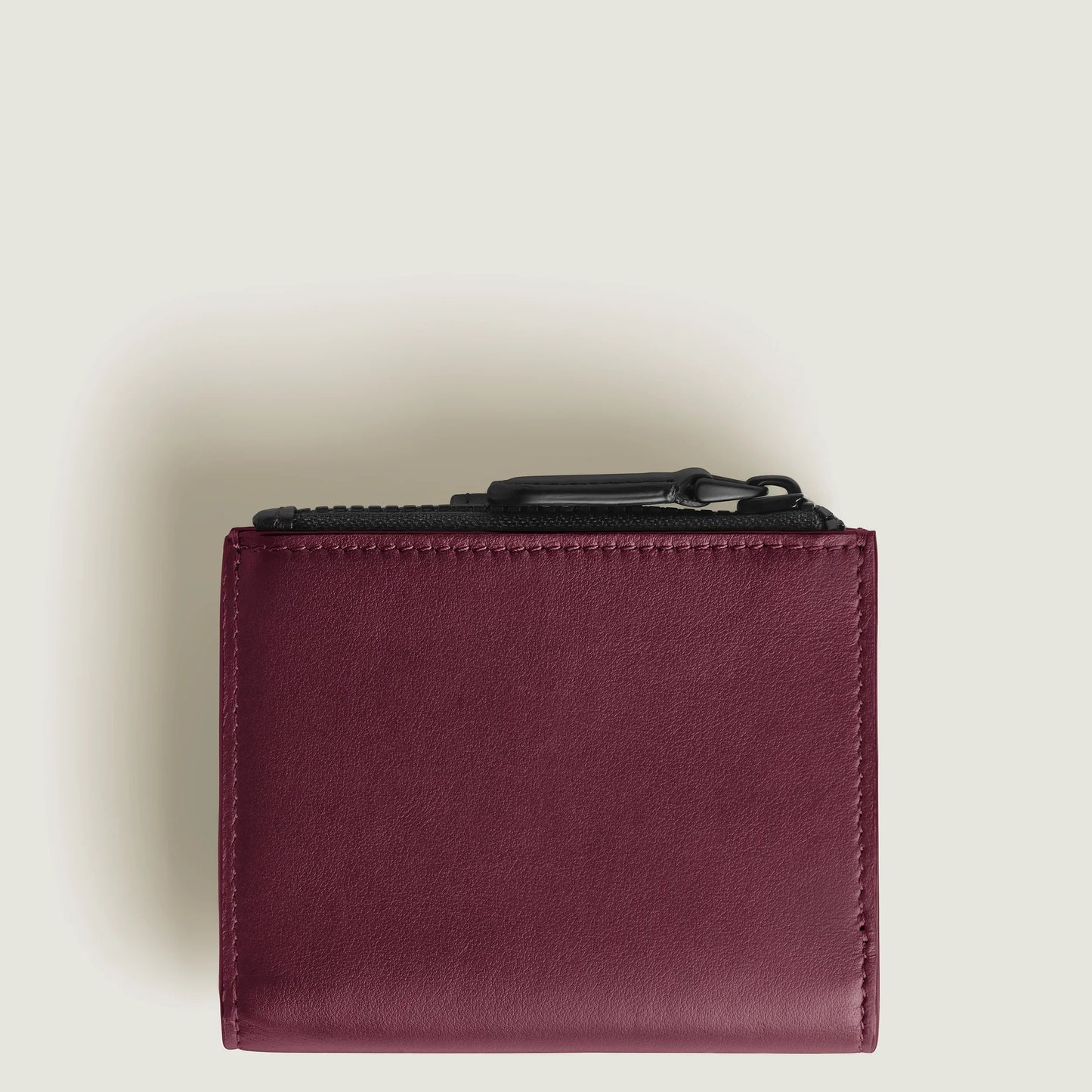 Montblanc portafoglio mini extreme 3.0 in pelle burgundy con zip nera e cuciture precise nero cassis