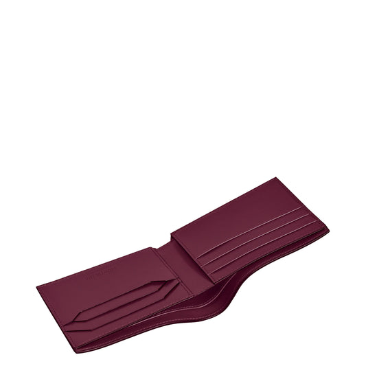 Montblanc portafoglio pieghevole meisterstück cassis in pelle burgundy con design minimalista e 6 scomparti card slots classico portafoglio pieghevole