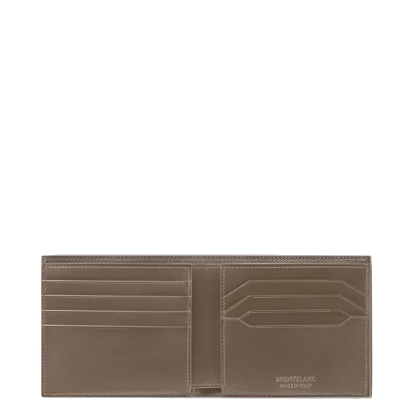 Portafoglio meisterstück montblanc in pelle lucida mastice taupe con design minimalista e tasche extra