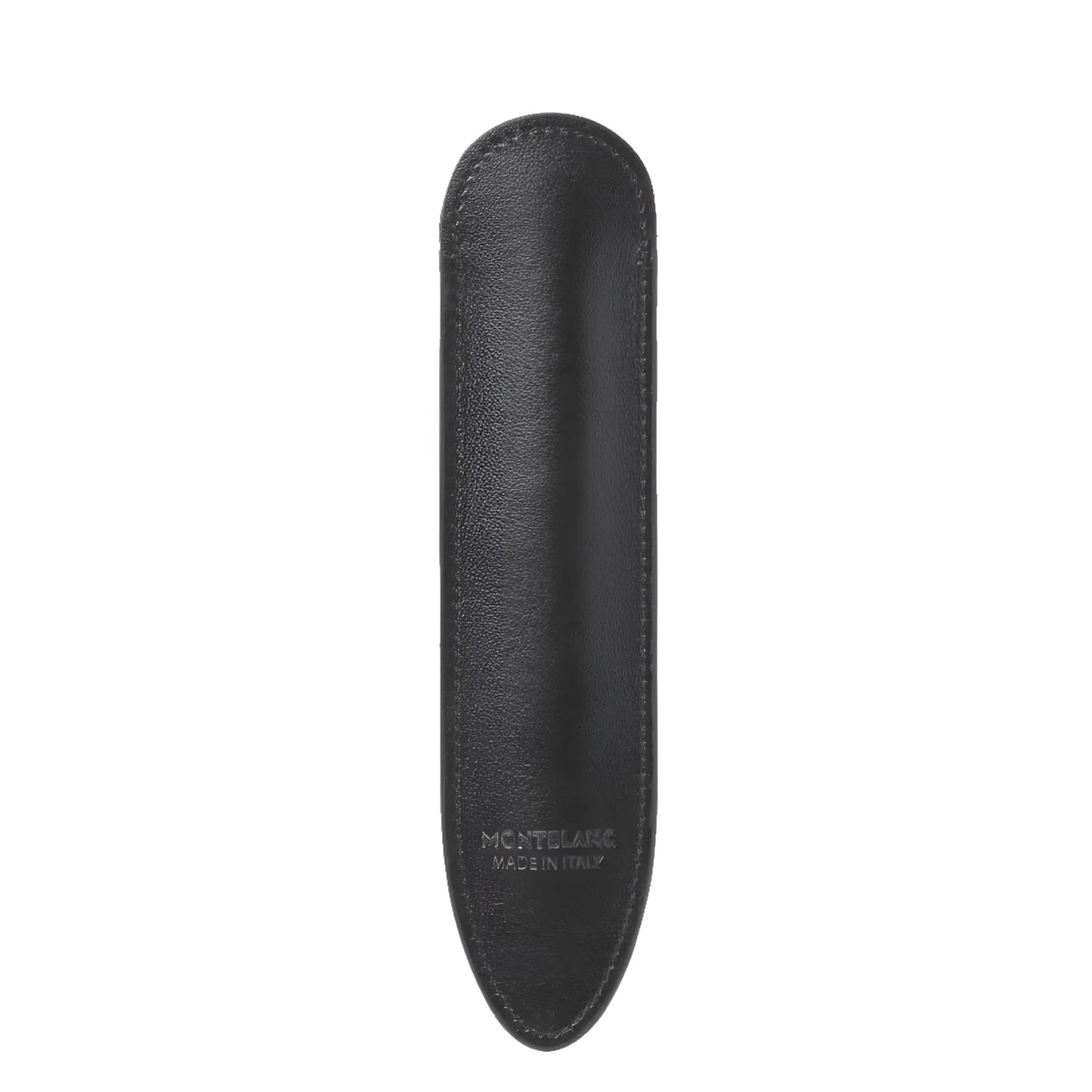 Portapenne montblanc meisterstück in morbida pelle nera con design minimalista e cuciture eleganti