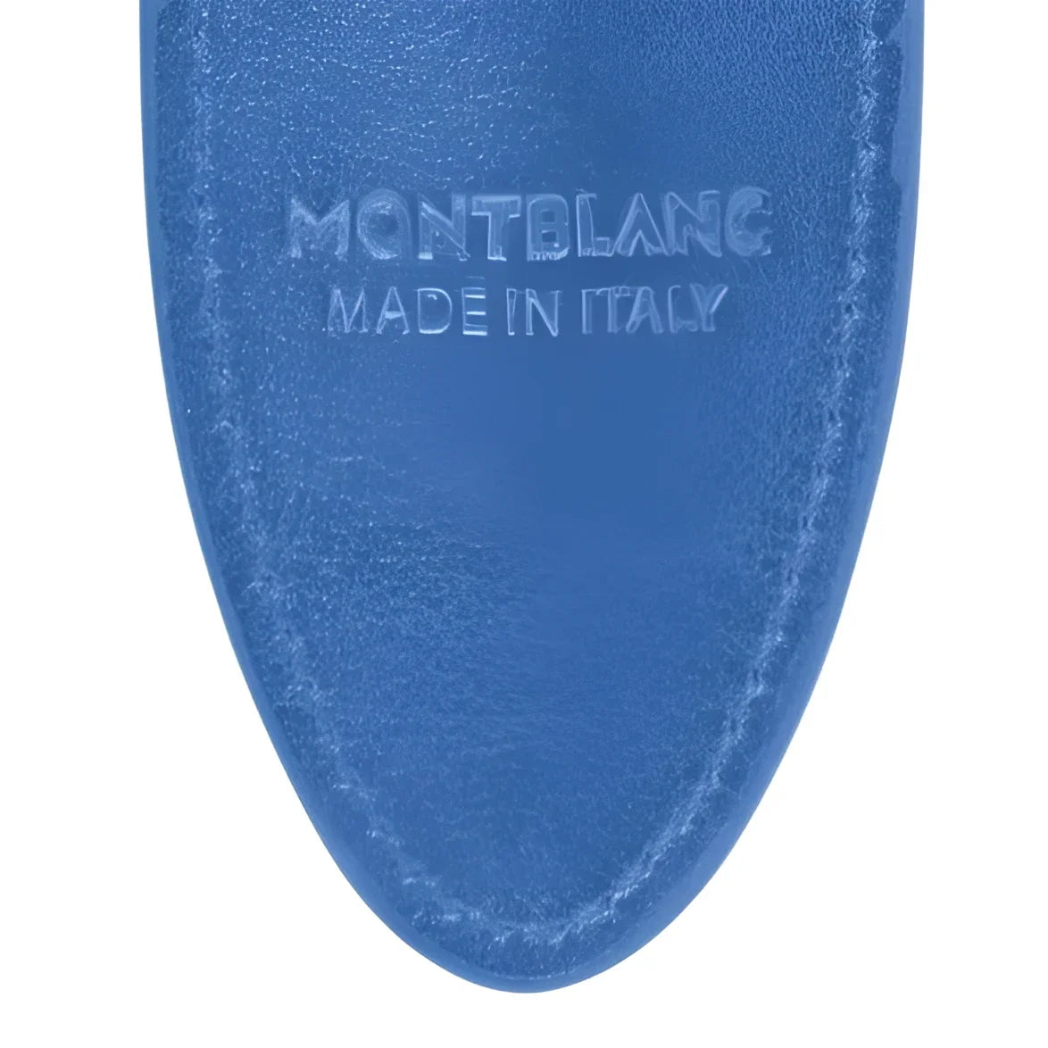 Cappuccio in pelle blu dusty blue per penna meisterstück dusty montblanc con scritta montblanc made in italy