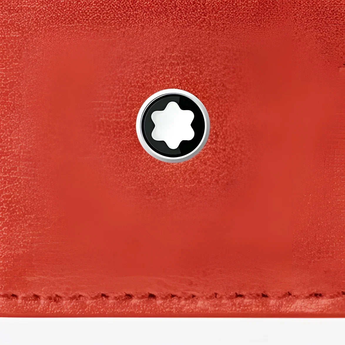 Portafoglio rosso in suede con emblema a stella argento per scrittura montblanc meisterstück astuccio corallo