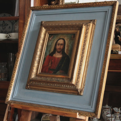 Icono ortodoxo "Cristo Pantocrátor" del siglo XVIII, zona rusa