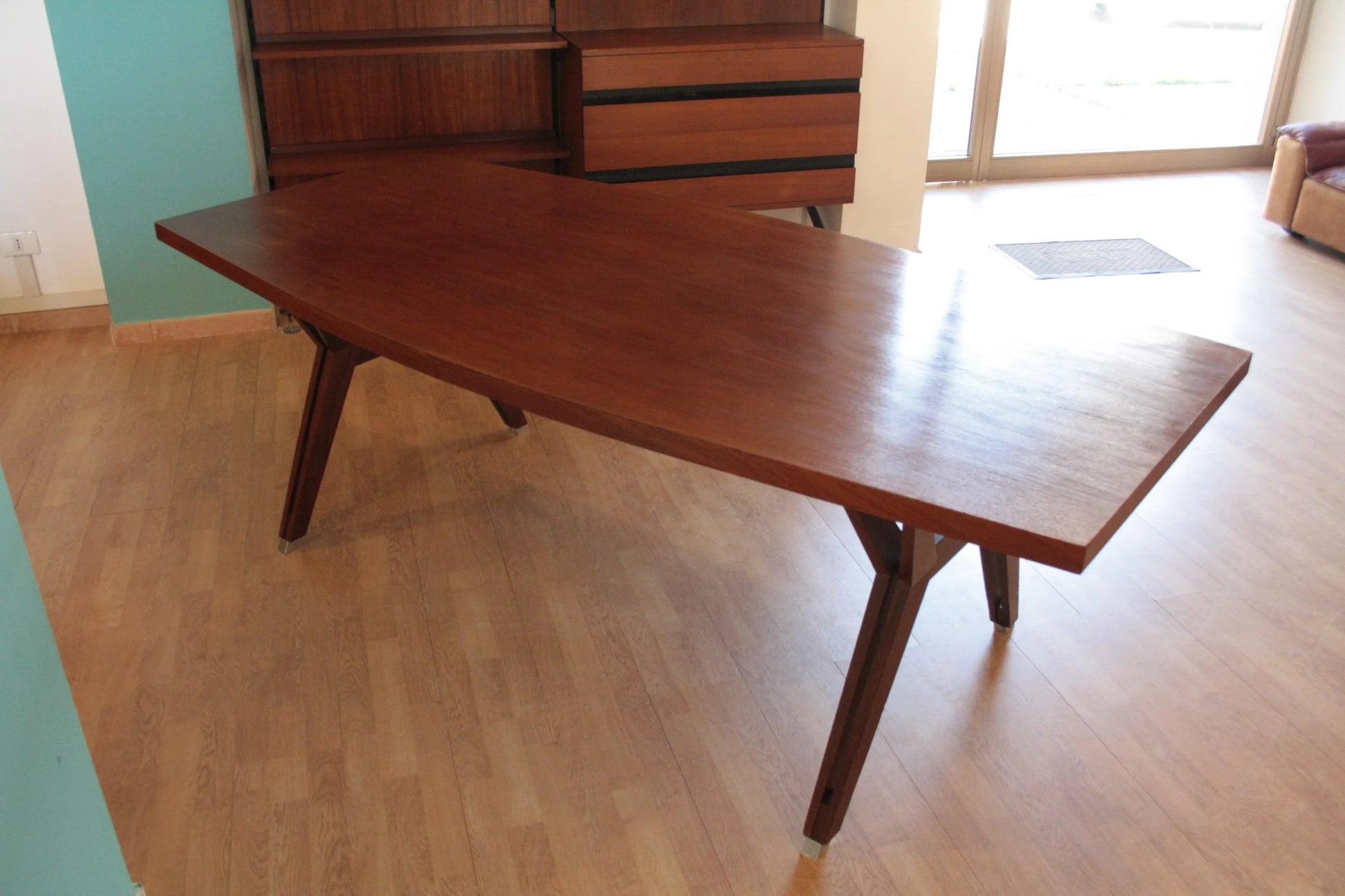 Tavolo tolomeo di ico parisi e ennio fazioli in legno mid-century moderno scrivania direzionale modello italiano 1958