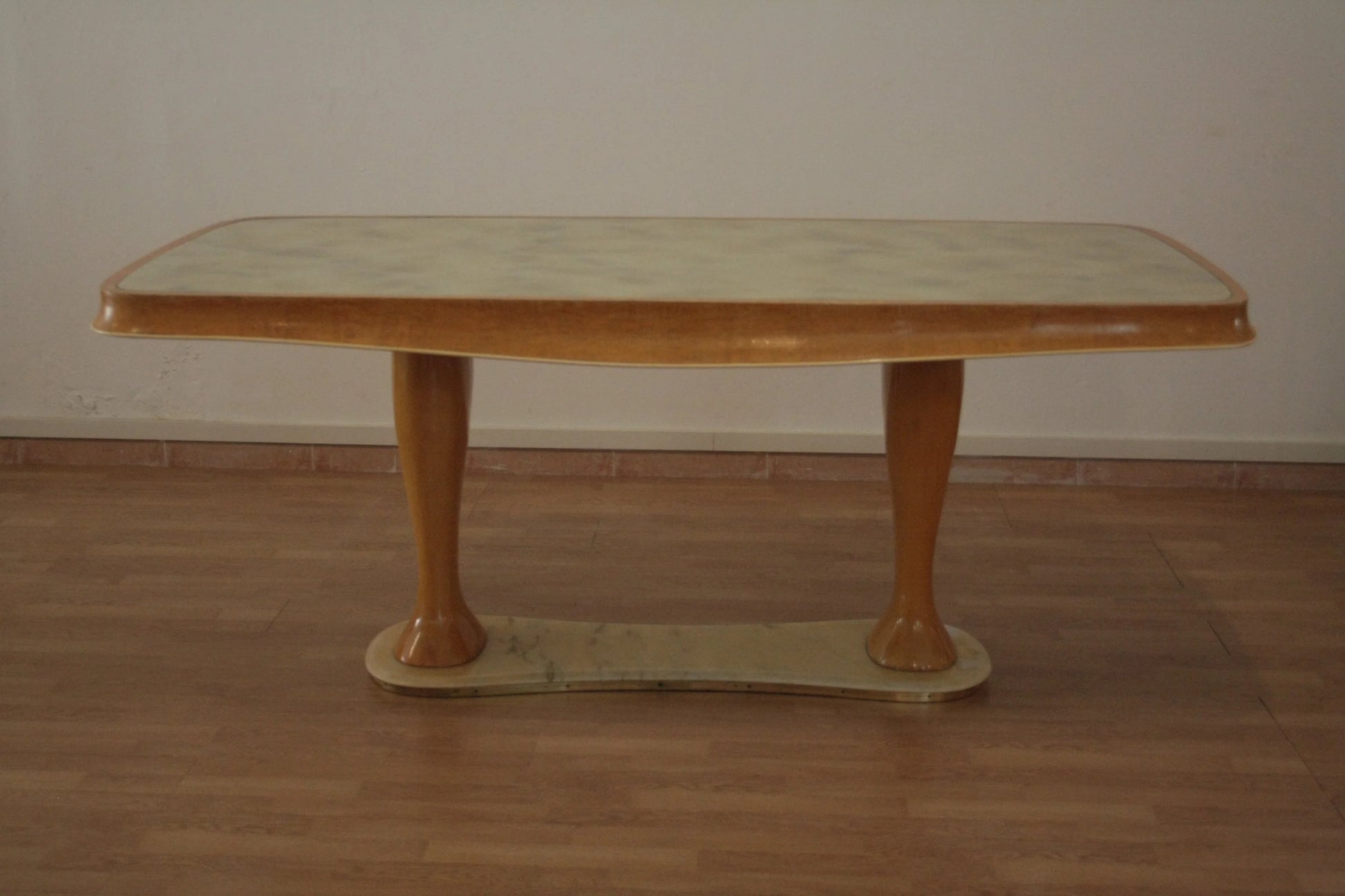 Tavolo da pranzo rettangolare in legno mid-century moderno di vittorio dassi anni 50 per dario raia antiquariato