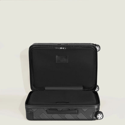 Montblanc trolley my4810 extreme nero con rigido guscio herringbone e quattro ruote spinner