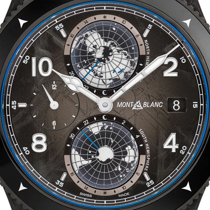 Montblanc orologio 1858 Geosphere Carbo₂ 0 Oxygen edizione limitata 1969 pezzi 43mm nero automatico 132300
